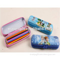 hot- sale rectangle zipper tin can pencil box for kids